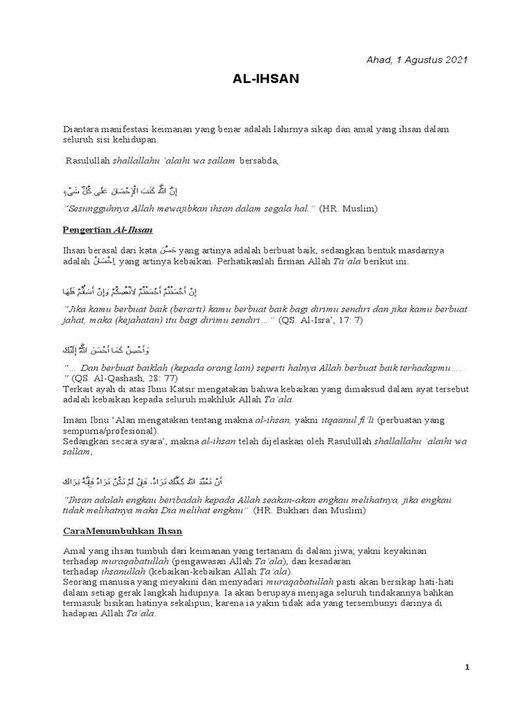 Al Ihsan (1 Agust 2021) | PDF
