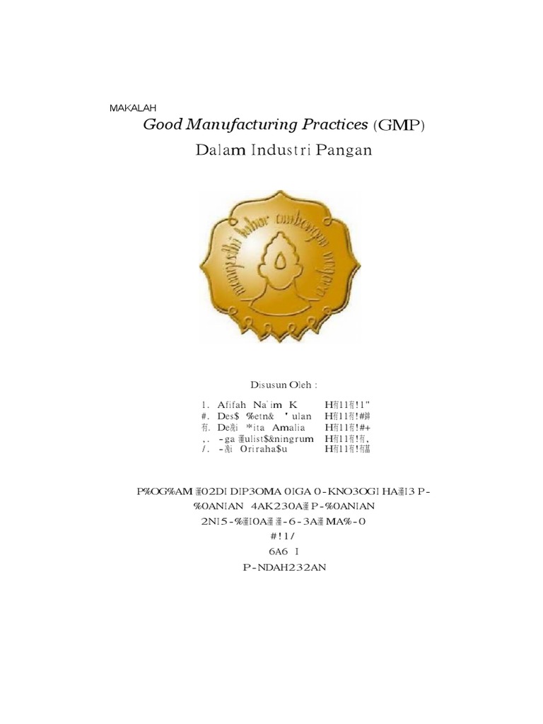 Penerapan GMP dalam Industri Pangan | PDF