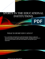 Sports in The Educational Institutions