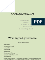 Good Governance: Presented By: Group IV Dr. Madan Lal Degra Praveer Kumar Dr. Sumer Singh Rawat