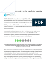Immunization - An Entry Point For Digital Identity - by ID2020 - ID2020 - Medium