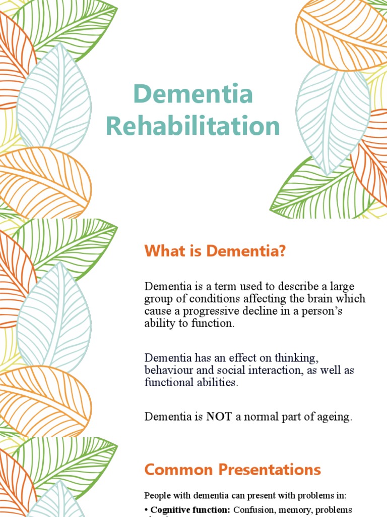 Rehabilitation For Dementia | PDF | Dementia | Caregiver