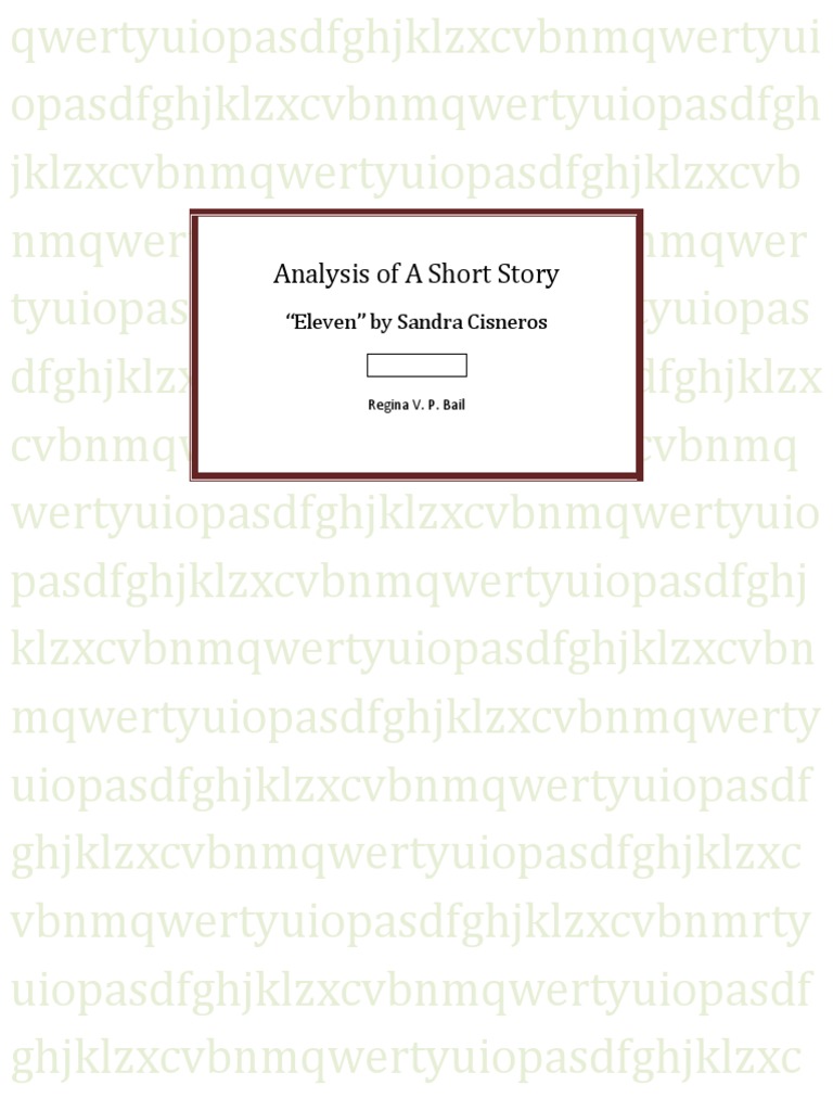 Analysis of A Short Story "Eleven" by Sandra Cisneros PDF Language