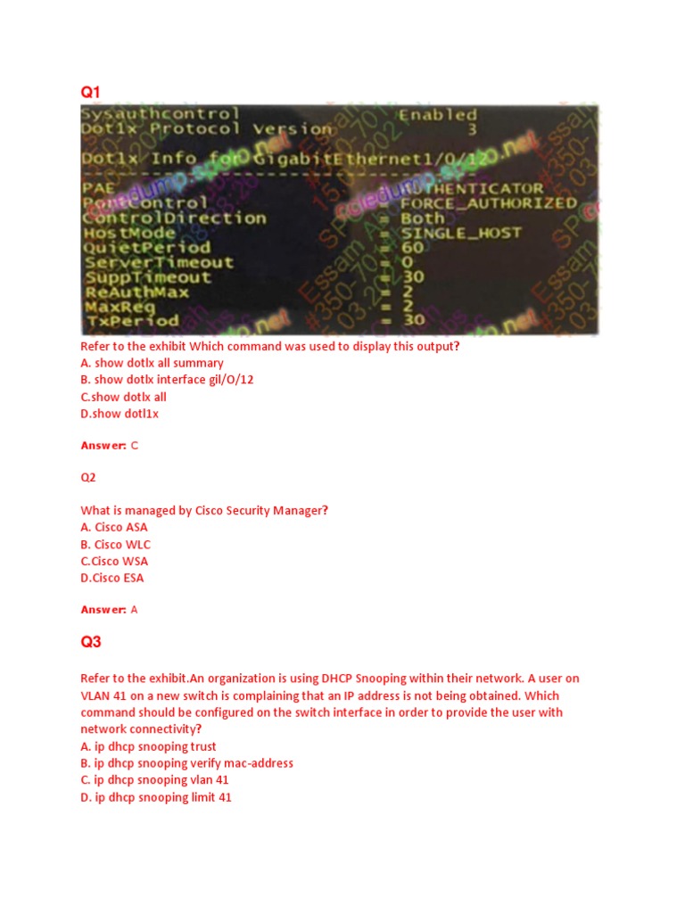 Cisco Network Security Q&A | PDF | Proxy Server | Computer Network