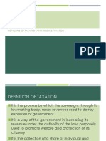 Taxation: Concepts of Taxation and Income Taxation
