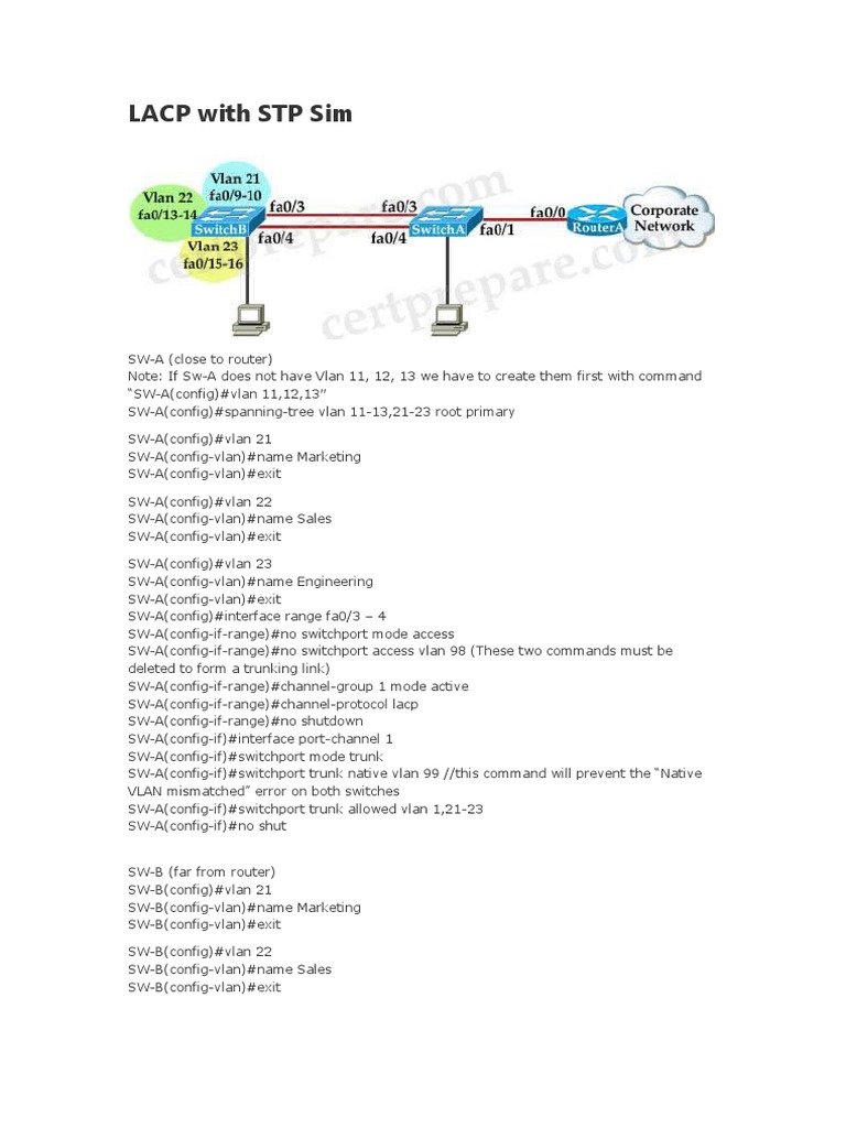 LACP With STP Sim | PDF | Communications Protocols | Internet Standards