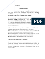 Acta Entrega de Inmueble Mery Restrepo Noreña - Rodrigo Yepes Garces