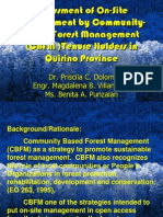Assessment of on-site management by Community-Based Forest Management (CBFM) tenure holders in Quirino Province