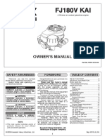 Fj180V Kai: Owner, S Manual