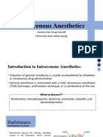 Intravenous Anesthetics: Anestesi Dan Terapi Intensif Universitas Islam Sultan Agung