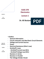 ELEG 270 Electronics: Dr. Ali Bostani