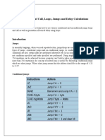 Demonstration of Call, Loops, Jumps and Delay Calculations