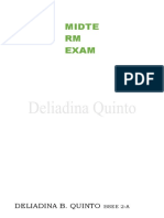 Midte RM Exam: Deliadina B. Quinto