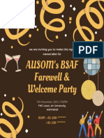 Dark Purple and Gold Dots Farewell Party Invitation