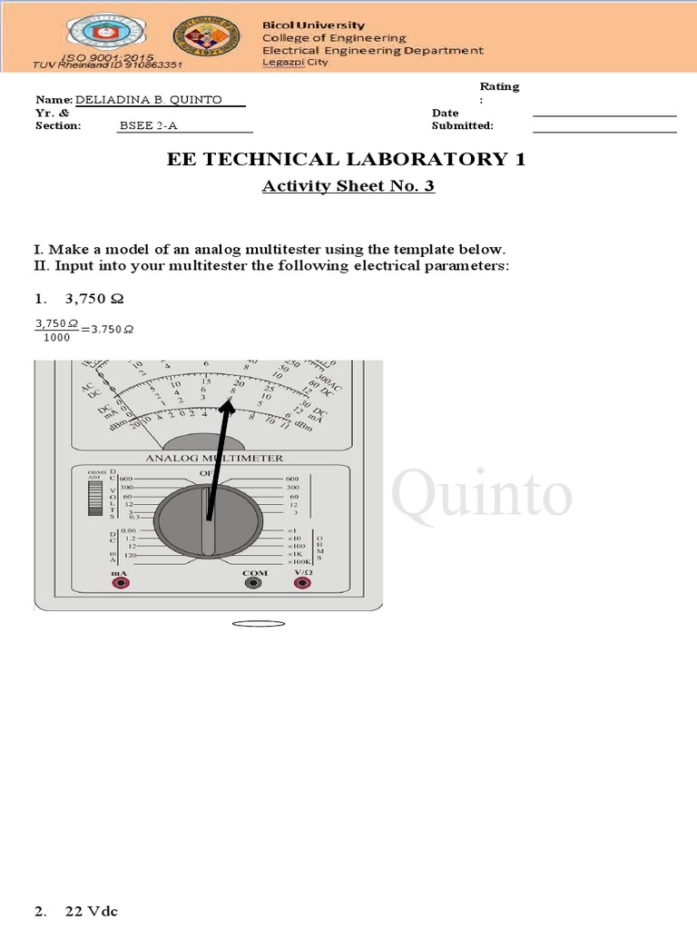 Ee Technical Laboratory 1: Activity Sheet No. 3 | PDF | Computers ...