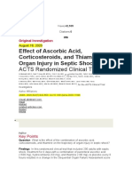 Effect of Ascorbic Acid, Corticosteroids, and Thiamine On Organ Injury in Septic Shockthe