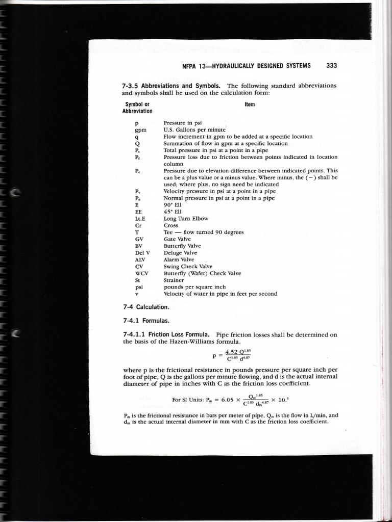 NFPA 13 Hydraulic Calculations Guide | PDF | Fire Sprinkler System ...