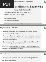 EE 251: Basic Electrical Engineering: Spring 2021 - Section: DA