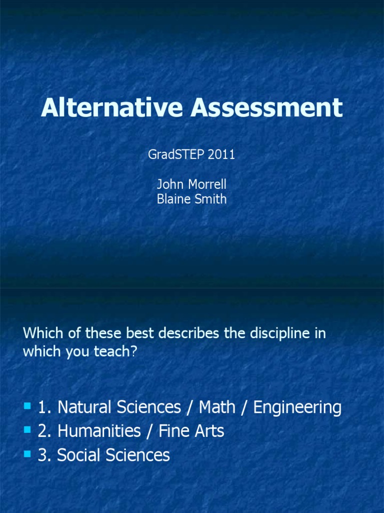 Alternative Assessment Strategies Guide | PDF | Educational Assessment ...