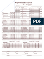 NCAA Gymnastic Score Sheet 2009