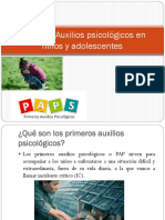 Primeros Auxilios Psicológicos en Niños y Adolescentes