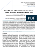 Haematological and Serum Biochemical Indices of Finisher Broilers Fed Spondias Mombin Leaf Meal