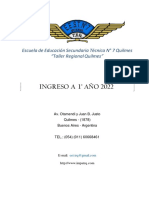 Cuadernillo Ingreso 1° Año 2022