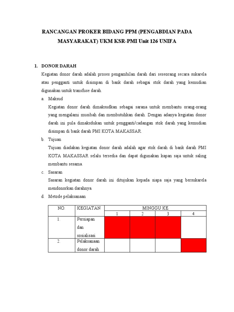 Rancangan Proker Bidang PPM | PDF