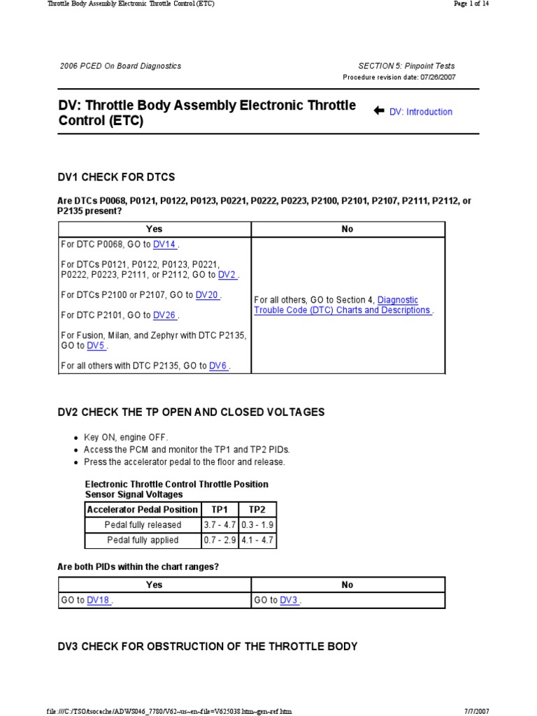 Throttle Control Diagnostics Guide | PDF | Electrical Connector | Throttle