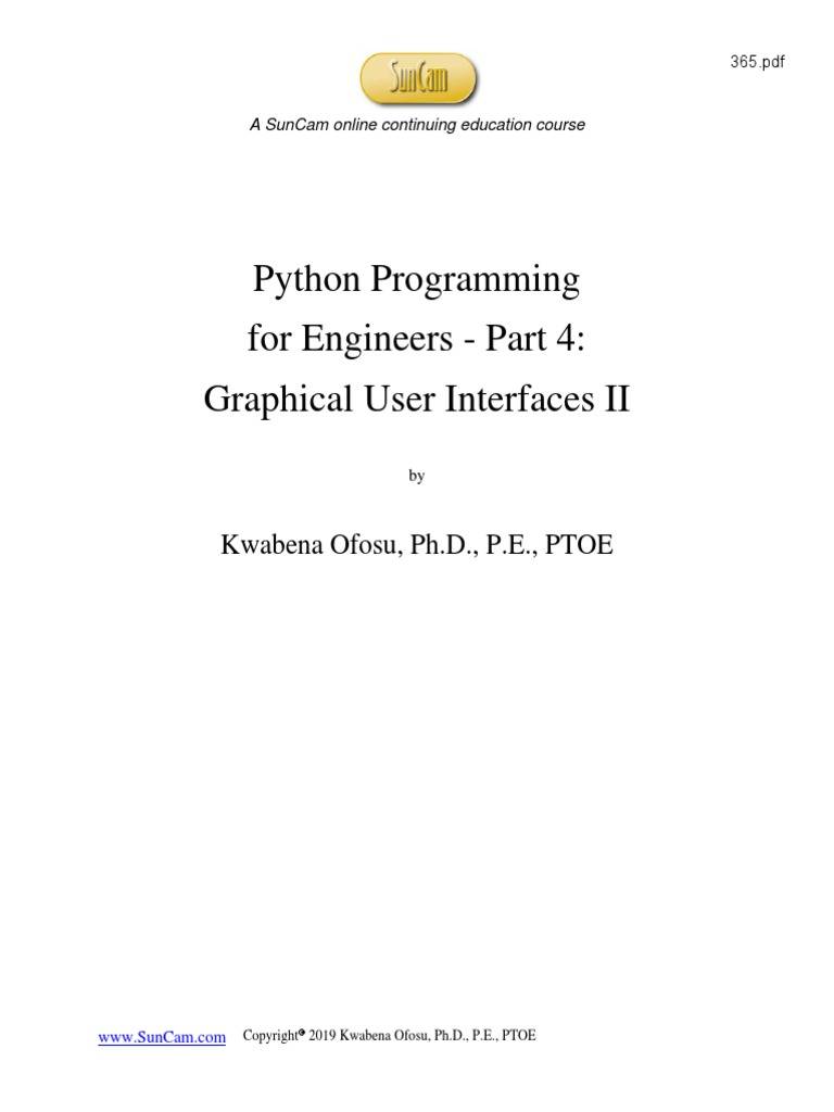 Python Programming For Engineers - Part 4: Graphical User Interfaces II ...