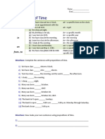 Prepositions of Time