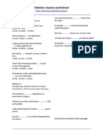 Relative Clauses Worksheet