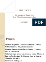 LAWS 123 2018: Introduction To Statute Law Ko Te Whakahāngaitanga o Te Ture