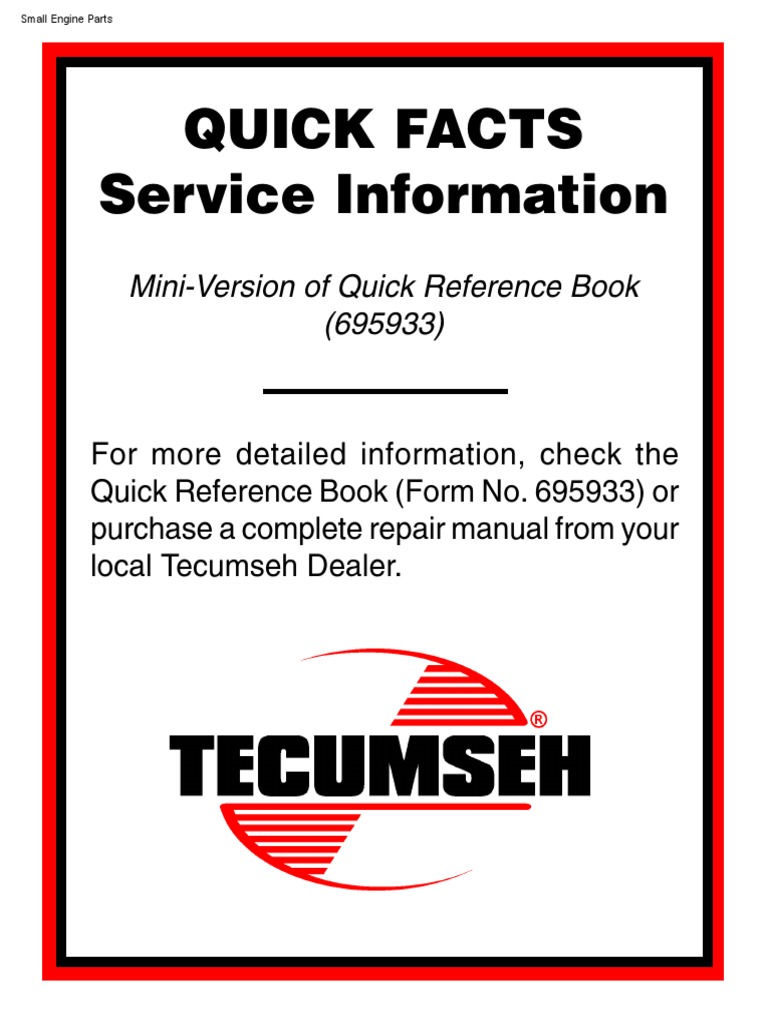 Quick Facts Service Information: Mini-Version of Quick Reference Book ...