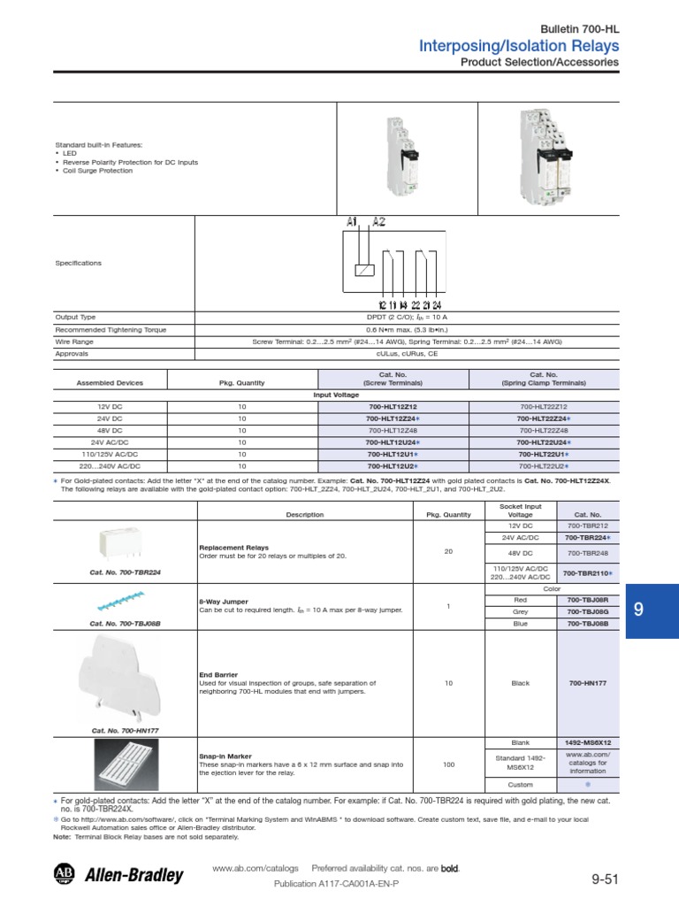 700 Hlt12u1 | PDF | Alternating Current | Relay