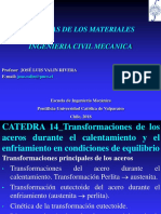 CATEDRA 14 - Transformaciones de Los Aceros Durante El Calentamiento y El Enfriamiento en Condiciones de Equilibrio