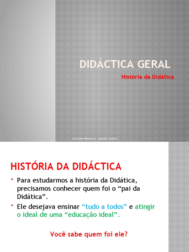 História da Didática e Comenius | PDF | Ciências Sociais