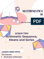 Math 10 - Lesson 2 - Arithmetic Sequence Series and Means