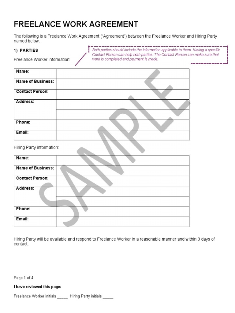 Freelance Contract Template 33 | PDF | Freelancer | Intellectual Property