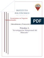 Instituto Politécnico Nacional: "Investigación Situacional Del Mercado"