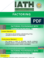 Factoring Polynomials With Common Monomial Factor