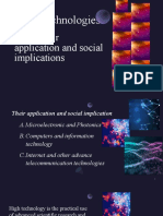 High Technologies: and Their Application and Social Implications