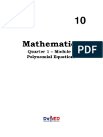 Math 10 q1 WK 8 Module 8 Polynomial Equations