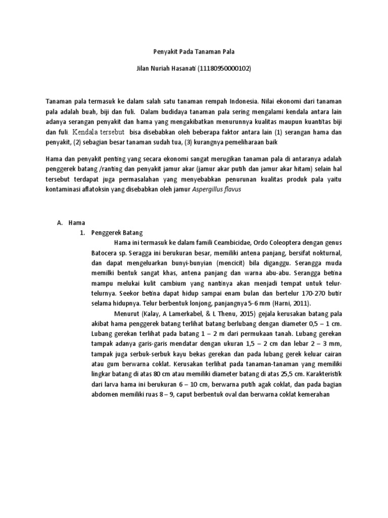 Penyakit dan Hama Tanaman Pala | PDF | Sains & Matematika