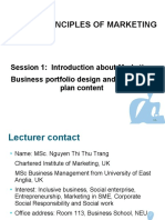 Principles of Marketing: Session 1: Introduction About Marketing Business Portfolio Design and Marketing Plan Content