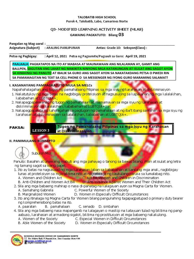 Lasap10 Q3 W 3 | PDF