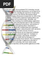 Recombinant DNA Technology