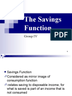 The Savings Function: Group IV