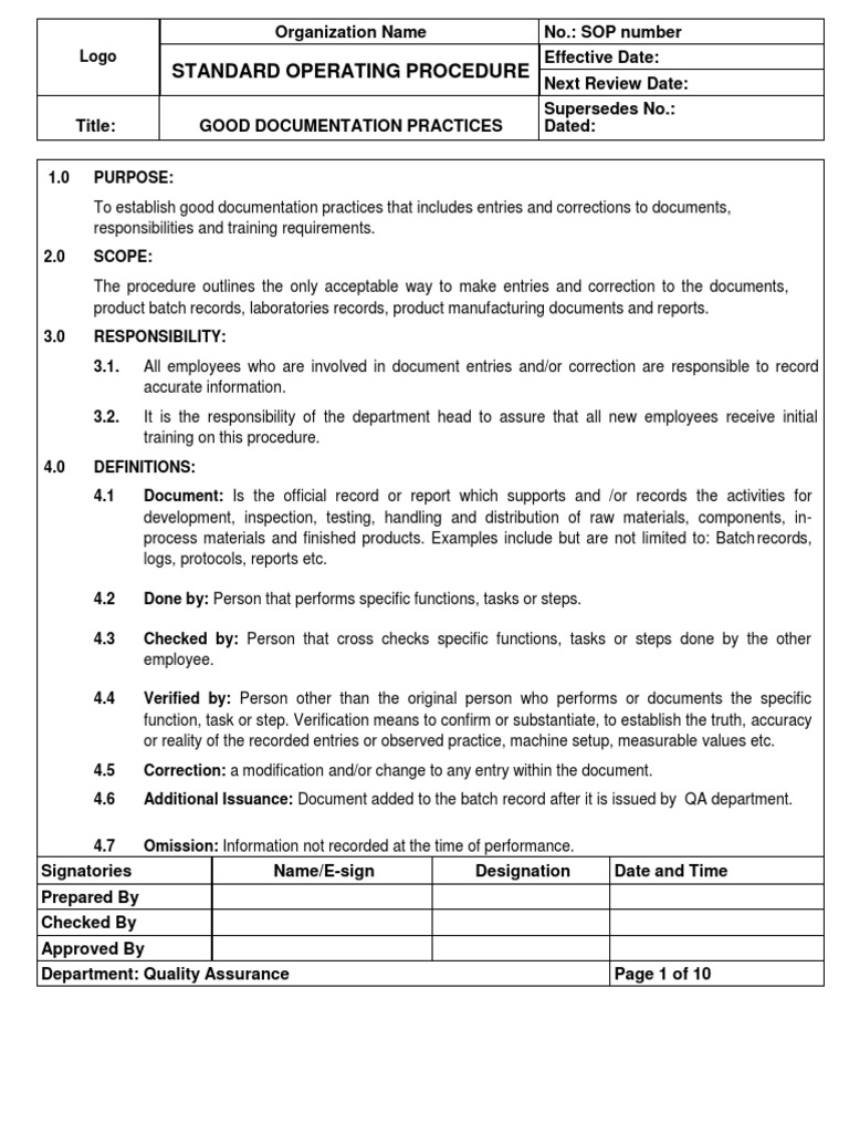 Fda Good Documentation Practices Pdf