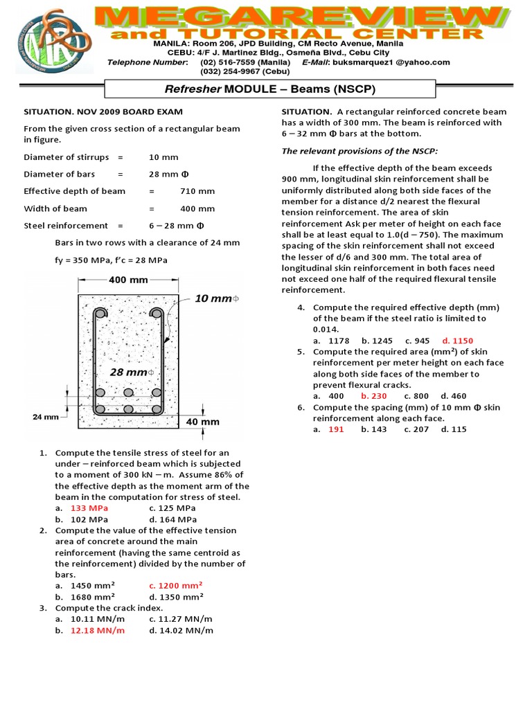Civil Engineering Exam Prep | PDF | Beam (Structure) | Civil Engineering